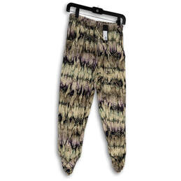 NWT Womens Multicolor Animal Print Drawstring Cropped Pants Size Medium
