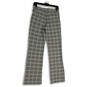 NWT Womens White Green Plaid Pull-On Straight Leg Trouser Pants Size S image number 4