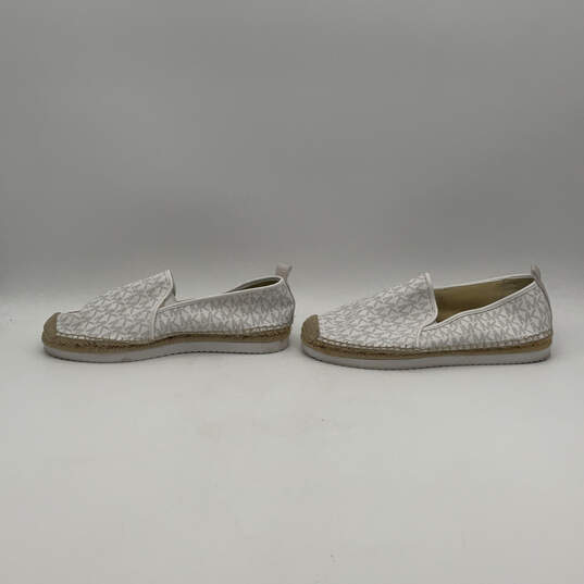Womens White Monogram Round Toe Slip-On Espadrille Sneaker Shoes Size 10 image number 4