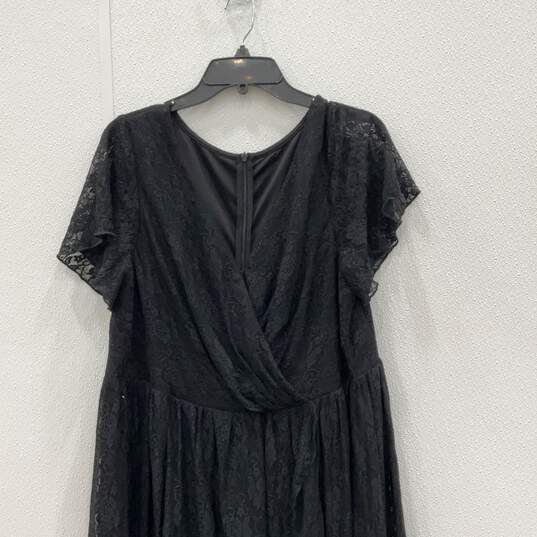 NWT Ever Pretty Womens Black Lace Surplice Neck Long Maxi Dress Size 5XL image number 3