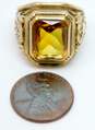 Vintage 10K Gold Yellow Sapphire Class Ring Size 10 12.8g image number 6