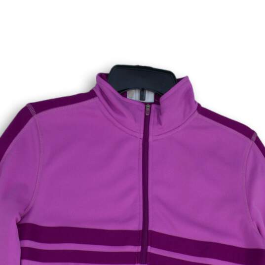Fila Womens Purple 1/4 Zip Mock Neck Activewear Pullover Jacket Size S image number 3