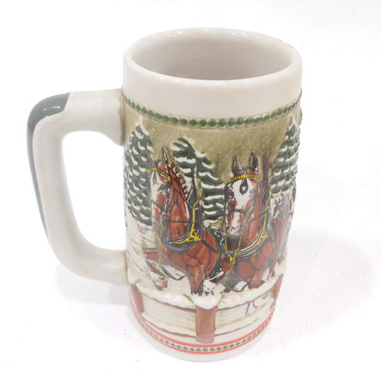 2 Budweiser Ltd Edition Ceramic Holiday Collection Clydesdales image number 7
