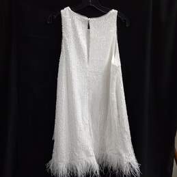Aidan Mattox Women's Ivory Halter Sequin Swing Dress Size 18 NWT alternative image