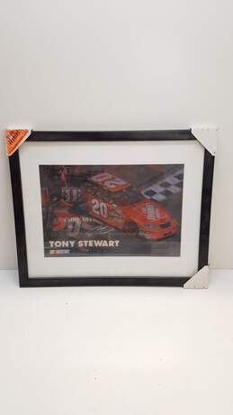 Lot of 3 Framed Holographic Prints of NASCAR Driver Tony Stewart Print