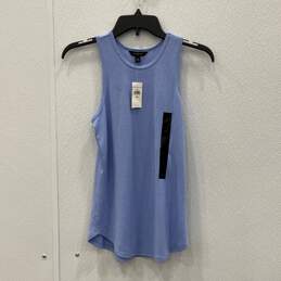 NWT Banana Republic Womens Blue Round Neck Sleeveless Activewear Tank Top Sz XS