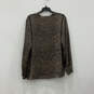 NWT Womens Brown Black Abstract Print V-Neck Pullover Blouse Top Size XL image number 2