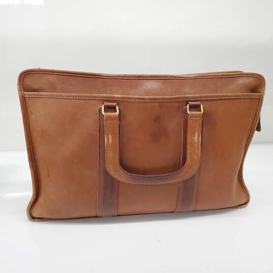 Vintage Coach Leatherware Brown Leather Zip Top Briefcase image number 2