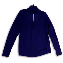 Mens Blue Dri-Fit Mock Neck 1/4 Zip Long Sleeve Activewear T-Shirt Size M alternative image