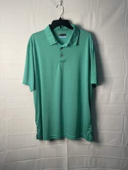 PGATour Mens Green Striped Polo Shirt Size XL