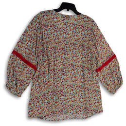 NWT Womens Multicolor 3/4 Puff Sleeve V-Neck Pullover Blouse Top Size 18 alternative image