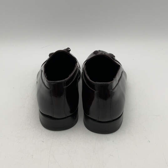 Mens Brown Purple Leather Tassel Slip On Loafer Dress Shoes Size 10.5 D image number 4