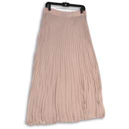 Express Womens Pink Elastic Waist Ruffle Pull-On Maxi Skirt Size M/M