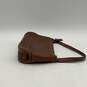 Womens Brown Leather Hampton Demi Zipper Charm Small Clutch Shoulder Handbag image number 3
