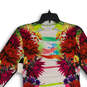 NWT Womens Multicolor Crew Neck 3/4 Sleeve Short Bodycon Dress Size L image number 4