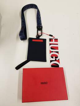 Hugo Boss Navy Nylon Card Case Card Organizer Wallet Unisex