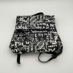 NWT Womens Black White Leather Adjustable Strap Top Handle Backpack Bag alternative image