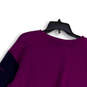 Womens Purple Blue Colorblock Long Sleeve Pullover Sweatshirt Size 1X image number 4