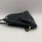 Womens Black Leather Bottom Studs 3 Compartment Magnetic Shoulder Handbag Purse image number 4
