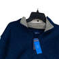 NWT Mens Blue 1/4 Zip Mock Neck Long Sleeve Pullover Sweater Size XL image number 2