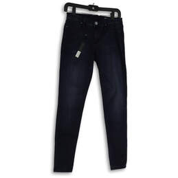 NWT Womens Blue Denim Dark Wash 5-Pocket Design Skinny Leg Jeans Size 28