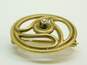 VNTG 14K Yellow Gold Diamond Accent Spiral Brooch 2.1g image number 6