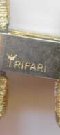 Vintage Trifari Brushed Gold Tone Faux Pearl Bead Necklaces & Leaf Brooch 155.2g image number 6