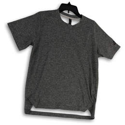 Womens Gray Heather Round Neck Short Sleeve Pullover T-Shirt Size Medium