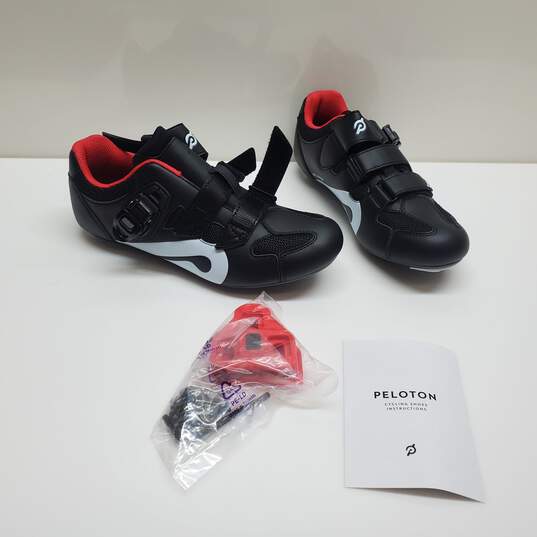 Peloton Womens PL-SH-B-40 Low Top Comfort Black Red Cycling Shoes US sz 40 image number 2