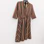 RED Valentino Multicolor Stripes Short Sleeve Casual Pleated Midi Dress Size S with COA image number 4