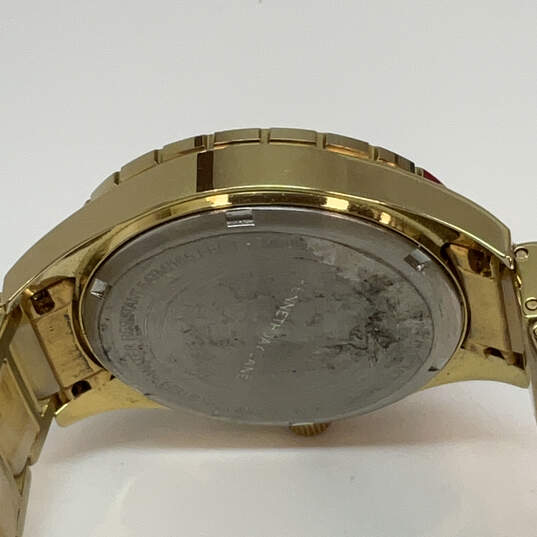 Designer Kenneth Jay Lane Gold-Tone Stainless Steel Round Dial Wristwatch image number 5