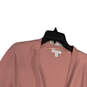 NWT Womens Pink Knitted Open Front Long Sleeve Cardigan Sweater Size XL image number 3