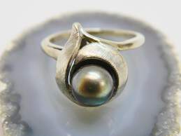 14K White Gold Pearl Ring 2.7g