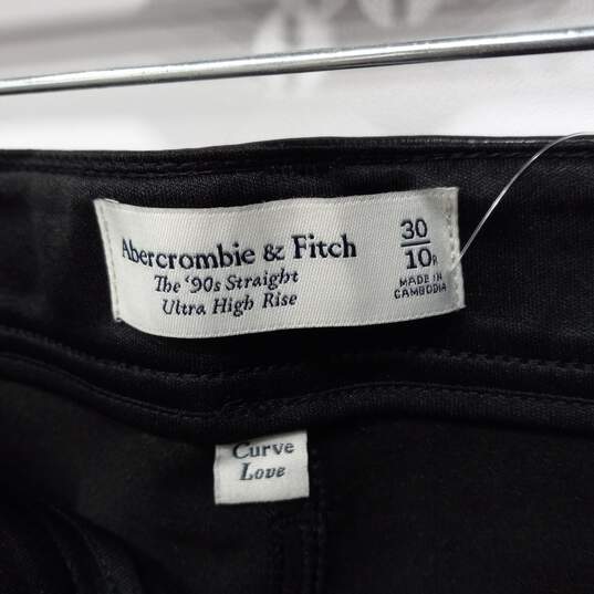 Women's Abercrombie & Fitch Black "Curve Love" Faux Leather Pants Sz 10 NWT image number 3