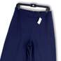 NWT Womens Blue Flat Front Wide Leg Back Zip Cropped Pants Size 8 Tall image number 3
