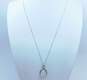Romantic 925 Sterling Silver Moon Stone Bead Accent Pendant Chain Necklace & Larimar Cabochon Ring 17.1g image number 2