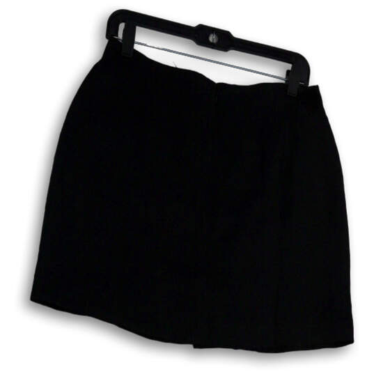 NWT Womens Black Flat Front Back Zip Classic Regular Fit Mini Skirt Size 8 image number 2