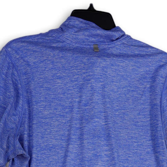 Womens Blue Long Sleeve Quarter Zip Pullover Activewear T-Shirt Size XL image number 4