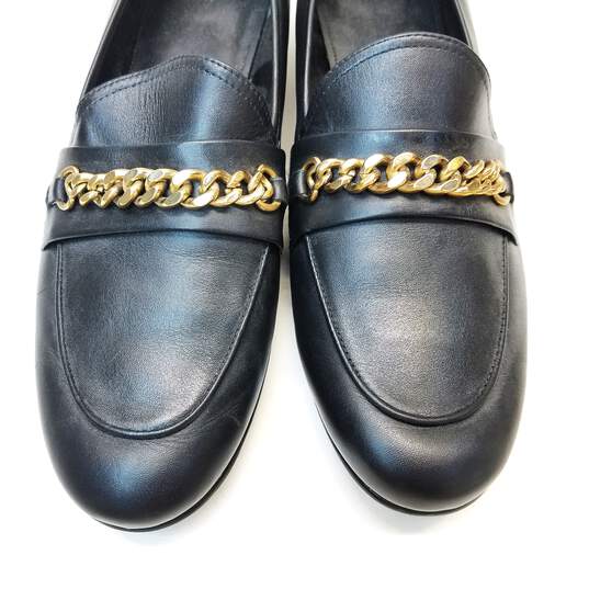 Marc Fisher Nickie Leather Chain Loafers Black 8.5 image number 6
