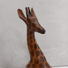 Carved Wooden Giraffe Figurine alternative image
