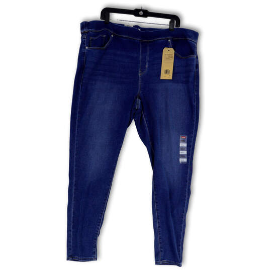 NWT Womens Blue Denim Mid Rise Super Skinny Shaping Leggings Jeans Sz 22W M image number 1
