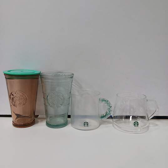 Bundle of 4 Starbucks Glass Cups image number 1