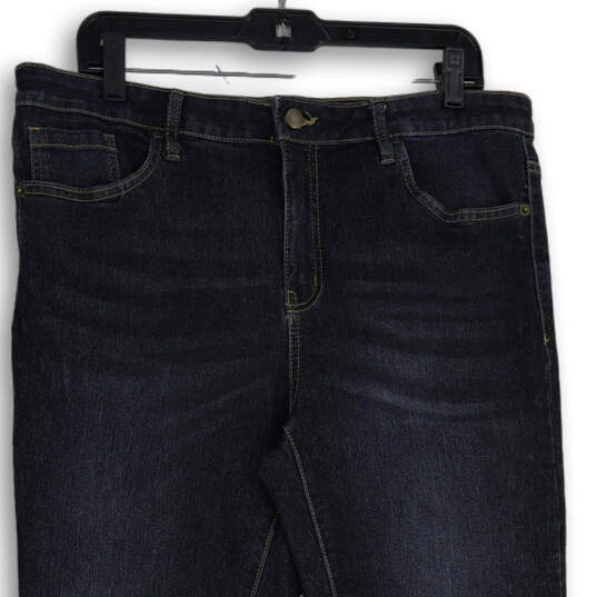 Womens Blue Denim Medium Wash 5-Pocket Design Skinny Leg Jeans Size 14 image number 3