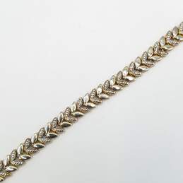 FAS Sterling Silver Diamond Leaf Link Bracelet 18.5g
