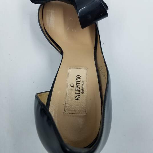 Valentino Garavani Bow D'Orsay Heel Women's Sz.37 Patent Black image number 8
