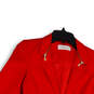 Womens Red Notch Lapel Pockets Single Breasted One Button Blazer Size 2P image number 3