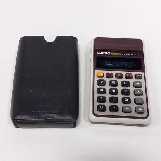 Vintage Casio Memory-81 Electronic Calculator In Case image number 1