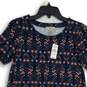 NWT Womens Blue Floral Round Neck Short Sleeve Pullover A-Line Dress Size XXSP image number 3