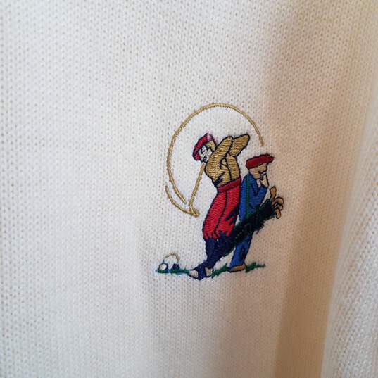 Vintage cream heavy knit oversized golf sweater size L image number 3