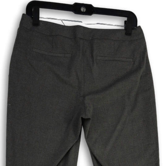 NWT Womens Gray Slash Pockets Flat Front Skinny Leg Dress Pants Size 6 image number 4